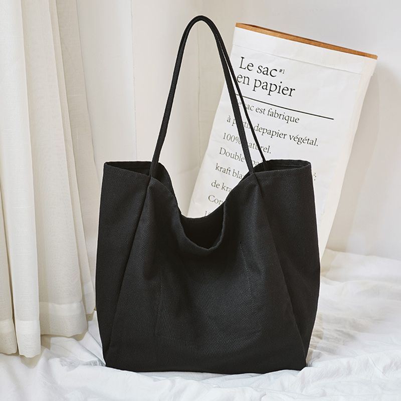 Borsa grande da donna Harajuku Student coreano versatile a tracolla minimalista in tessuto singolo a vela pigra_voghion.com