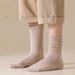 Erkek Çorapları Emici Pamuk Kalın İplik Orta Tüp Çoraplar Retro Japon Düz Renk Çok Yönlü Katlanabilir Çoraplar Sonbahar_voghion.com