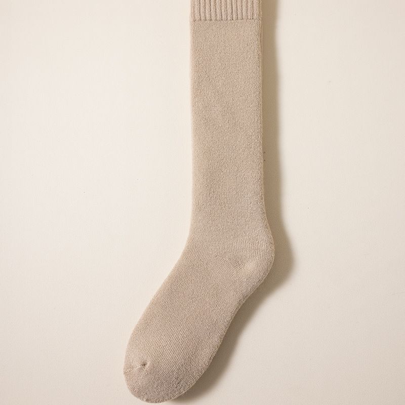 Chaussettes brossées élargies et allongées pour hommes, chaussettes chaudes et épaisses, chaussettes en éponge au-dessus du genou, chaussettes hautes au genou, chaussettes mollet de grande taille_voghion.com