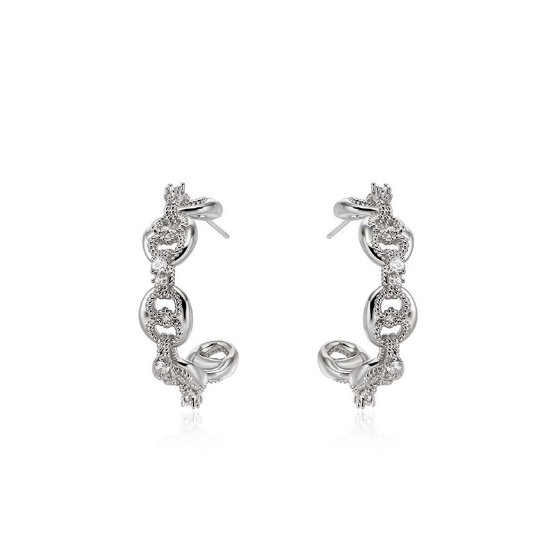 Women's Jewelry Retro Pig Nose Zircon Earrings Light Luxury High End Design Fashion Temperament Circle Earrings Ear Jewelry_voghion.com