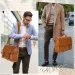 RAINSMORE Vintage Men Messenger Waterproof Leather Briefcase Laptop Large Capacity Satchel Business College Shoulder Bag_voghion.com
