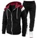 Neues farblich passendes Herren-Kapuzenpullover, Pullover, Hose, Herbst- und Winter-Plüsch-Freizeitsportset mit Reißverschluss_voghion.com