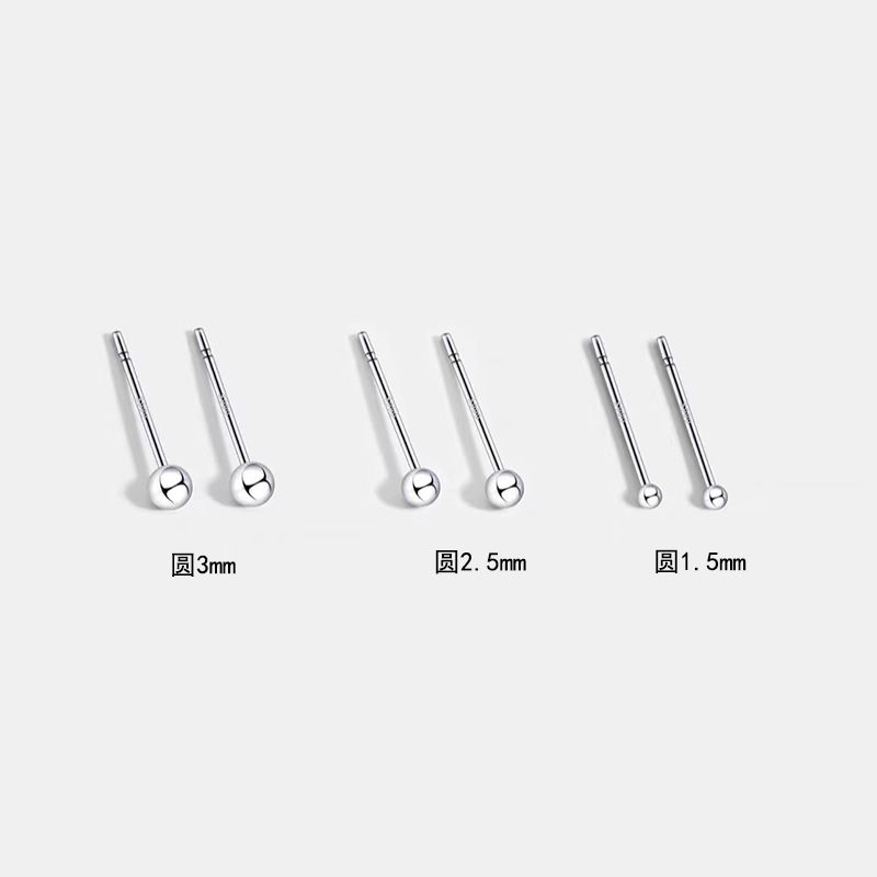s999 piede argento supporto per orecchio orecchini a bottone da donna in argento sterling compatto mini doppia testa orecchio a bottone orecchio a bottone semplice orecchio orecchini ad ago_voghion.com