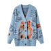 Ladies new versatile lazy style fashionable cartoon bear sweater jacket_voghion.com