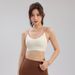 Color Block Splicing Thin Strap Sports For Women Running Shockproof Cross Back One-Piece Outerwear Yoga Bra Summer_voghion.com