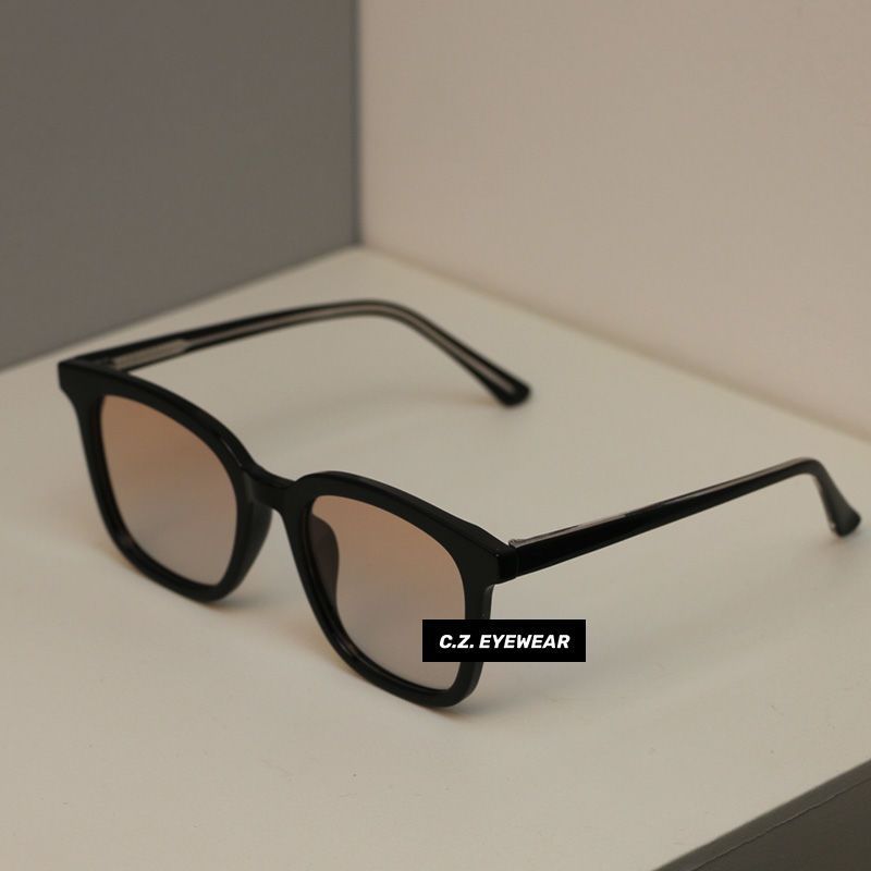 Occhiali da sole da vista snellenti quadrati polarizzati stile coreano INS color tramonto per donne con viso rotondo, per uomo_voghion.com