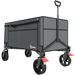 Folding Trolley On Wheels, Garden Cart With Openable Sides, Grey_voghion.com