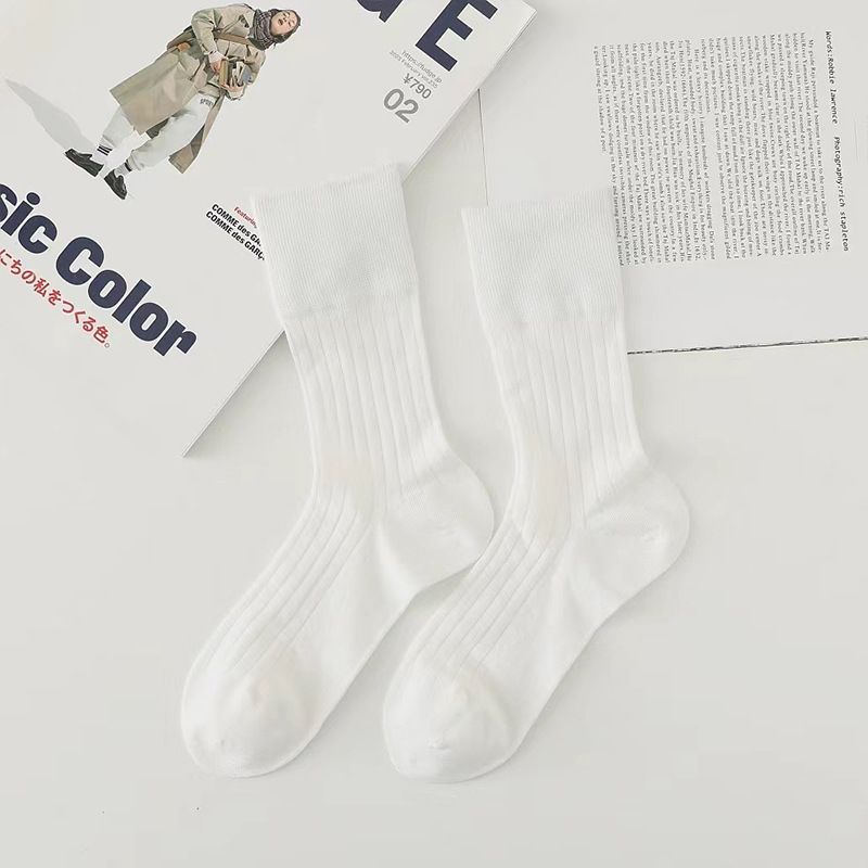 Calzini lunghi e traspiranti in cotone, da metà polpaccio fino al ginocchio, semplici e alla moda, per la primavera e l'estate_voghion.com