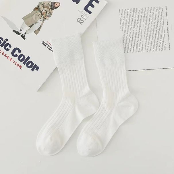 Calzini lunghi e traspiranti in cotone, da metà polpaccio fino al ginocchio, semplici e alla moda, per la primavera e l'estate_voghion.com