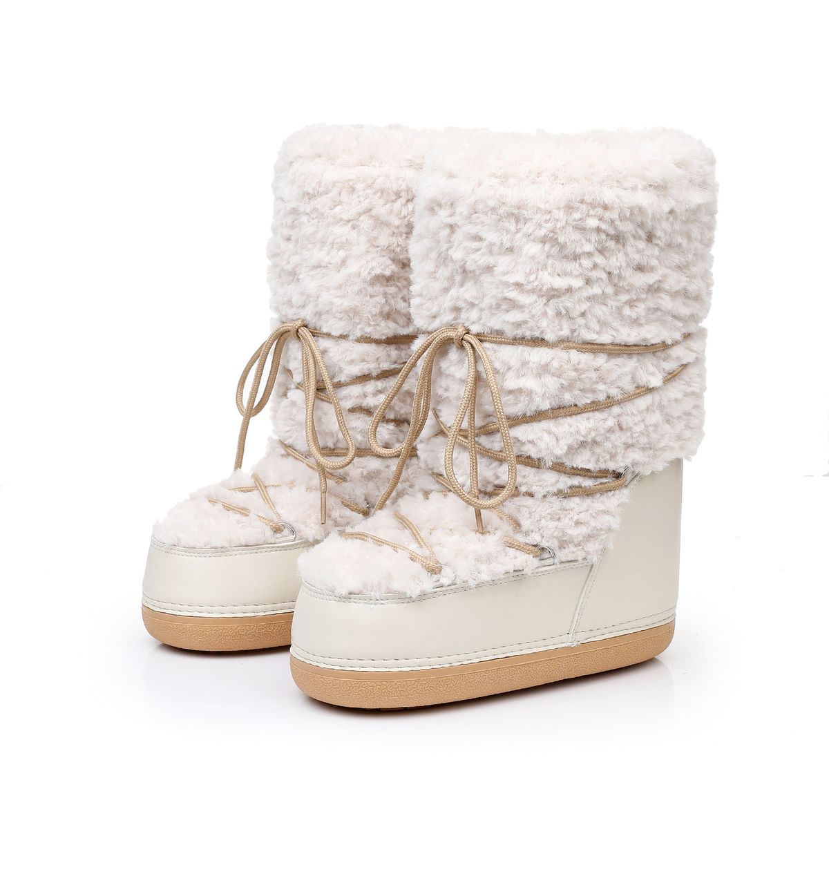 Women's Cozy Winter Boots With Faux Shearling Lining, High-Top Snow Boots For Skiing And Daily Wear, Slip-Resistant Rubber Sole, Lightweight And Warm_voghion.com