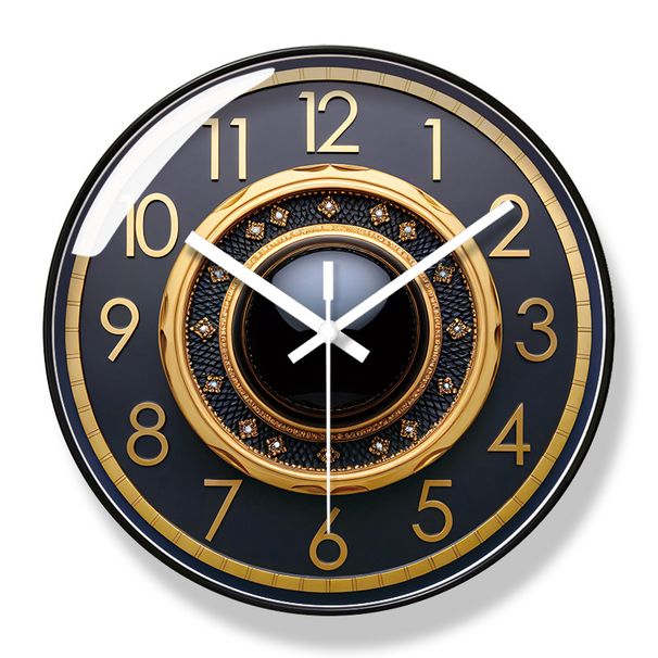 Yipula 7276 Horloge murale silencieuse à quartz, style chinois, simple et créative, pour salon, maison, chambre à coucher, ronde, seconde_voghion.com