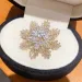 Designer Silver Toned Snowflake Brooch With Sparkling Crystals Delicate Daily Elegant Jewelry Gifts For Her High -_voghion.com