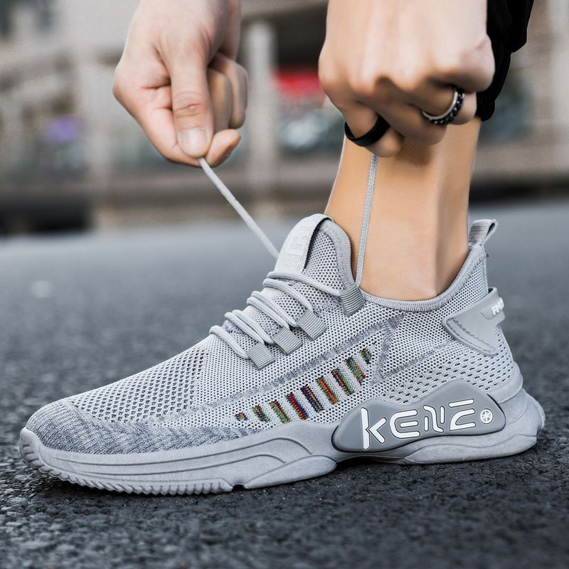 Scarpe da corsa per ragazzi di grandi dimensioni traspiranti con suola morbida, edizione coreana, tendenza della moda, maglia sportiva da uomo_voghion.com