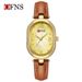 Elegant Mother-of-Pearl Dial Diamond Accent Women's Watch With Leather Strap, Waterproof Quartz Movement, Light Luxury Design Light Quartz Watch_voghion.com