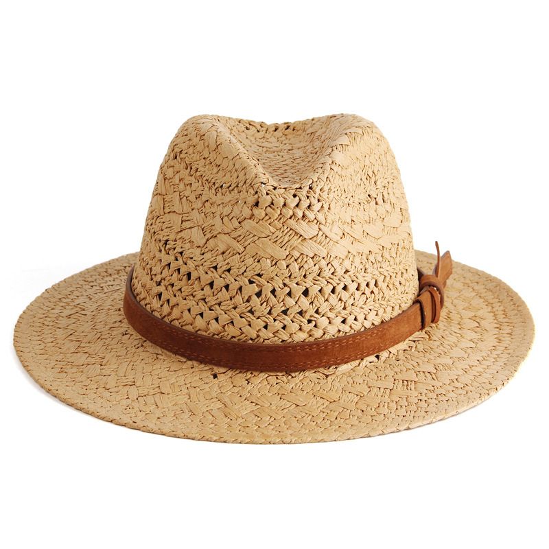 Fashionable British straw hat for men and women, summer travel sun hat, outdoor sun hat for couples_voghion.com