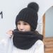 wool knitting hat ladies autumn and winter fashion warm  version of the trendy all-match plus fleece hat scarf set_voghion.com