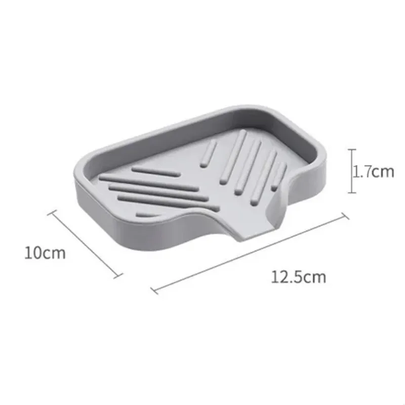 Silicone Tray With Drain Sponge Holder Countertop Sink Scrubber Brush Soap Storage Rack Kitchen Organizer_voghion.com