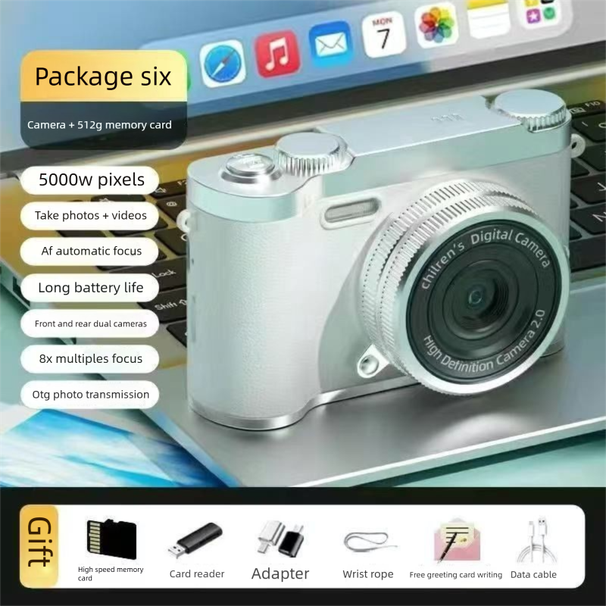 Zhao Lusi Same Style 100 Million Pixel Dual Student Selfie Digital Camera HD CCD Campus Portable_voghion.com