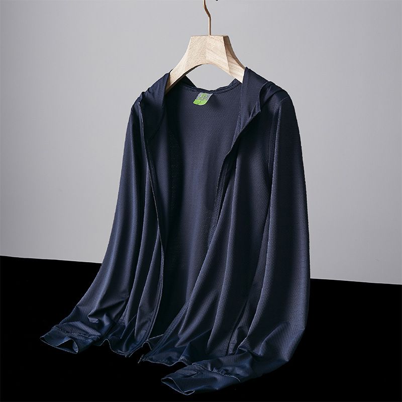 Men's Clothing Sun Protection Clothing Men's Summer Anti Ultraviolet Knitted Hooded Cardigan Skin Clothing Women's Sun Protection Clothing Jacket_voghion.com