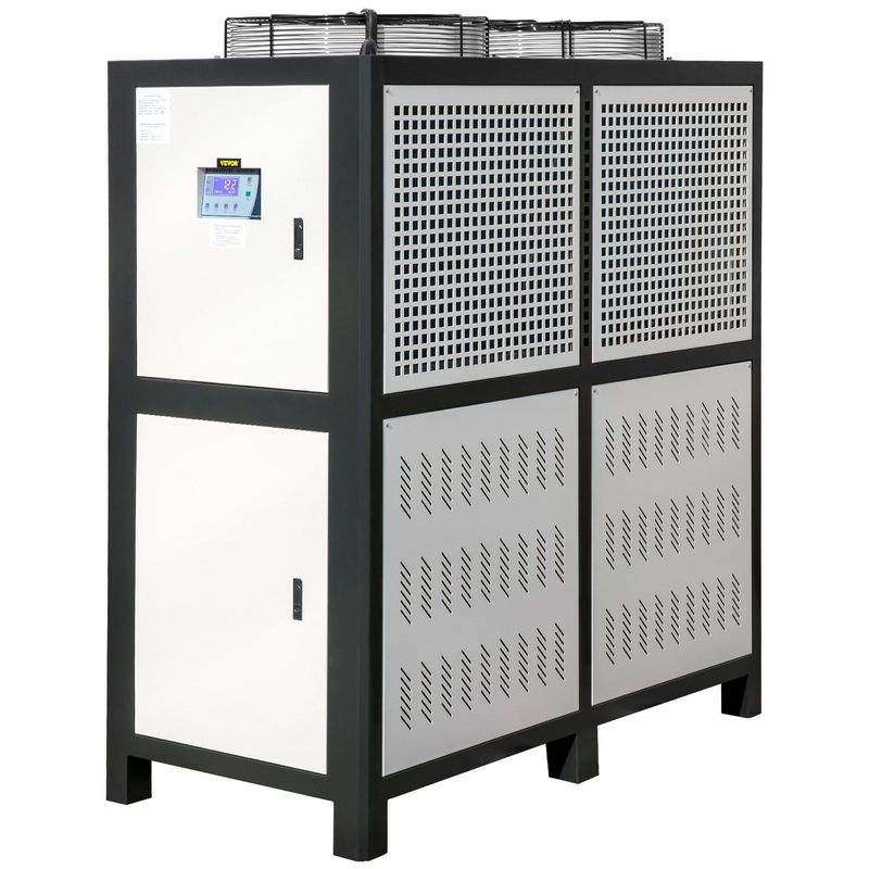 VEVOR Water Chiller 15Ton, Capacity Industrial Chiller 15Hp, Air-Cooled Water Chiller, Finned Condenser, W/ Micro-Computer Control, Stainless Steel Water Tank Chiller Machine For Cooling Water_voghion.com