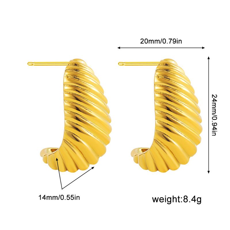 Boucles d'oreilles unisexes personnalisées, boucles d'oreilles créoles simples et unies en forme de croissant exagéré_voghion.com