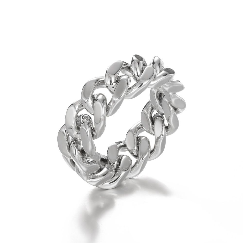 Novo anel de corrente cubana de aço inoxidável geométrico criativo unissex para hip-hop_voghion.com