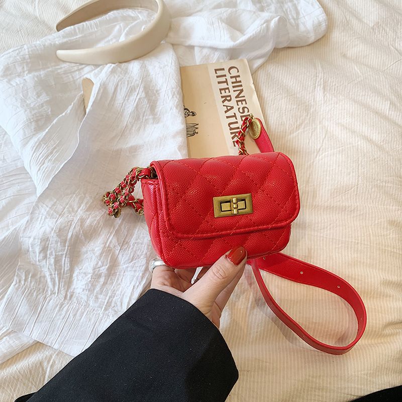 ins cross border internet celebrity Xiao Xiangfeng girls gold coin mini waist bag chest bag crossbody lipstick accessories bag women's bag_voghion.com