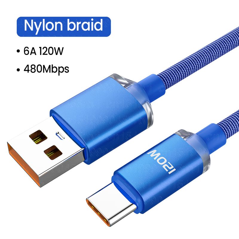 6A 120W Fast Charging USB Type C Cable for Huawei P50 Pro Data Cable Charger USB C Cable for Samsung Galaxy Z_voghion.com