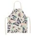 Hot-Selling Pastoral Style Butterfly Print Linen Household Anti-Stain Kitchen Baking Sleeveless Apron Coverall_voghion.com