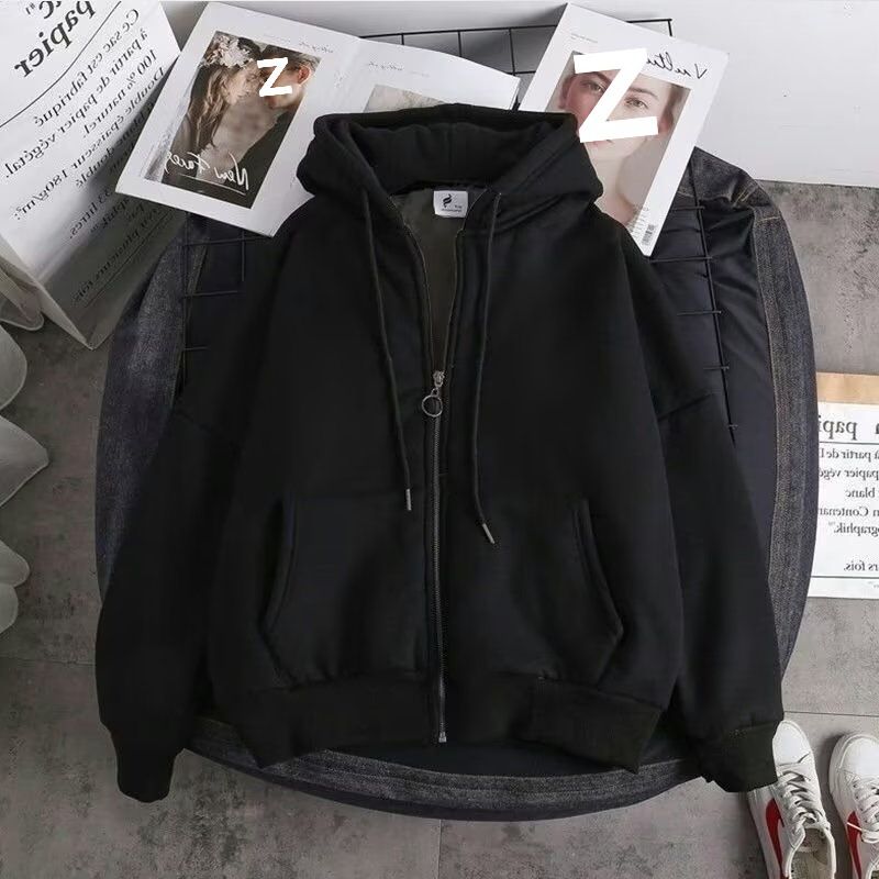 Men's Clothing Plus Velvet Jacket Men 2024 New Cardigan Large Size Casual Sweater Loose Autumn And Winter Zipper Hooded_voghion.com