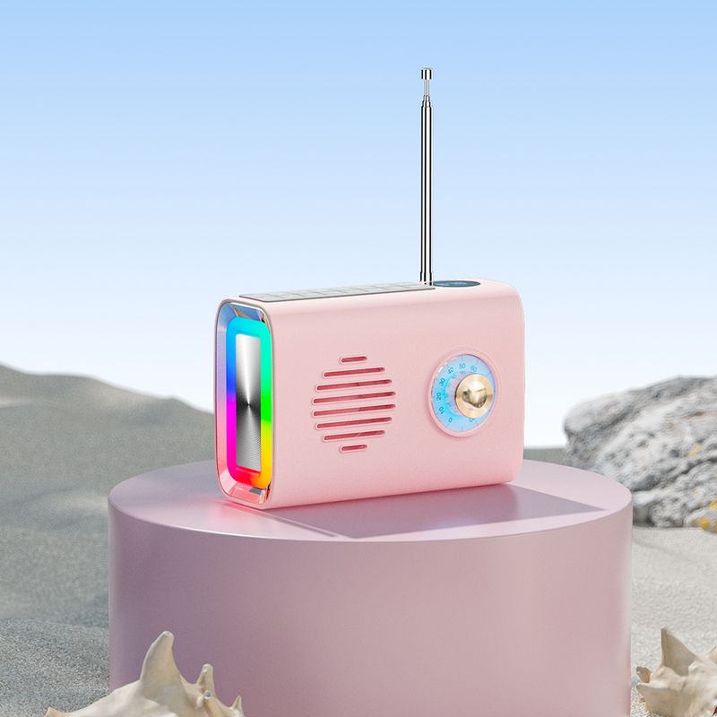 New Outdoor Solar Bluetooth Audio Card Insert U Disk Radio Portable Diaphragm Colorful Light Speaker_voghion.com