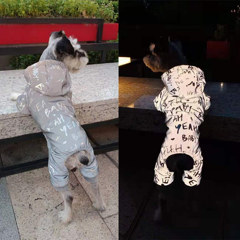 Full Body Reflective Warm One-piece Winter Anti-collision Pet Clothing Dog Four-legged Clothes_voghion.com