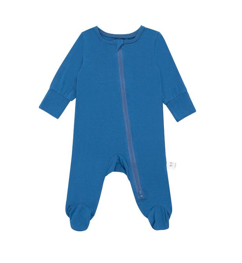 Modale pasgeboren baby jumpsuit met voeten en handen voor jongens en meisjes met dubbele rits, lange mouwen, kruipkleding, dun en schattig_voghion.com
