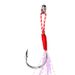 New Shiny Silk Iron Plate Double With Feather Pendant Barbed Sea Fishing Bulk Single Fish Hook_voghion.com