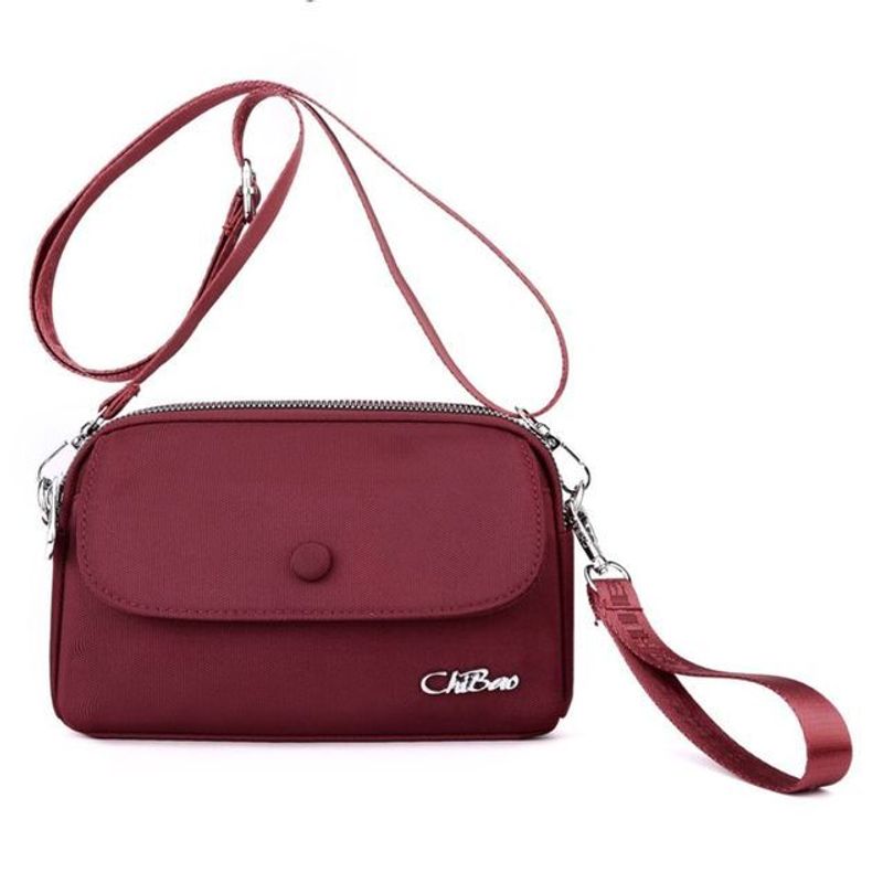 Borsa a tracolla impermeabile in tela spessa da donna, tinta unita, con tracolla, per la moda di mezza età_voghion.com