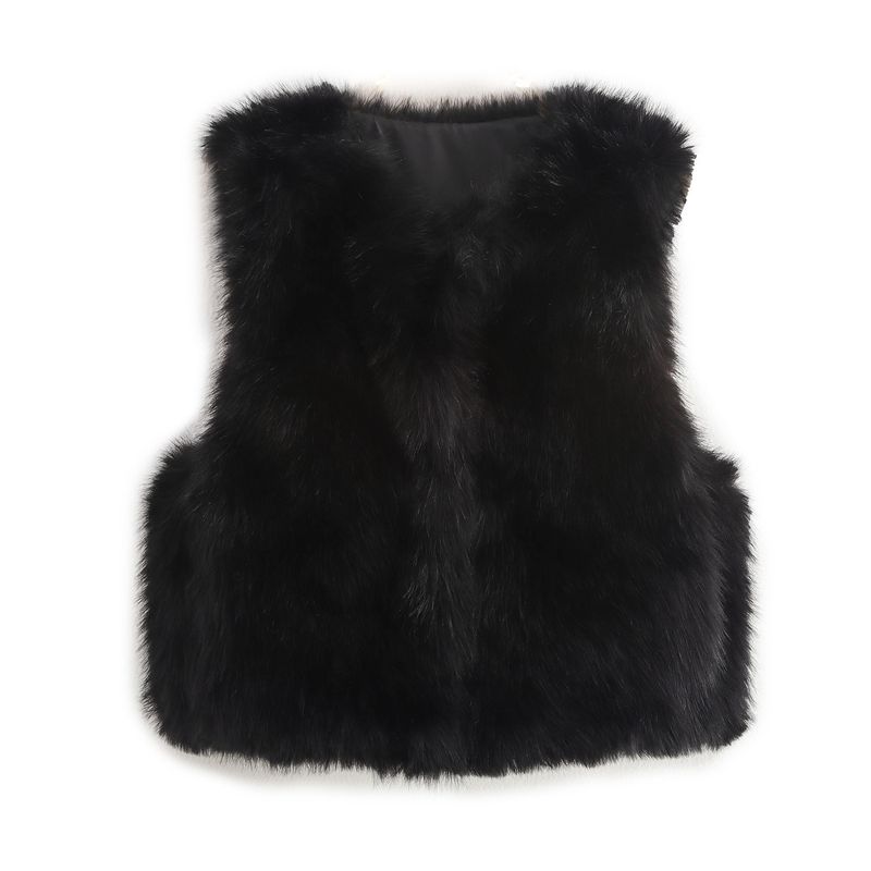 Autumn New Style Fur Effect Short Vest 1255799_voghion.com