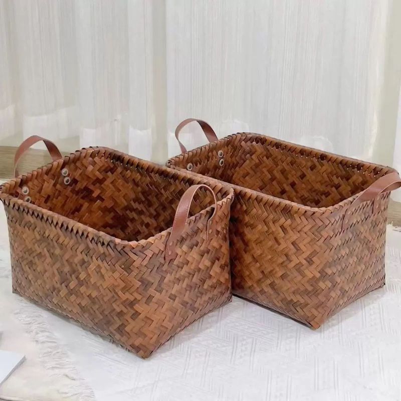 American Style Miscellaneous Items, Dirty Clothes Basket, Household PU Handle, Laundry Bucket, Snacks, Toys, Storage_voghion.com