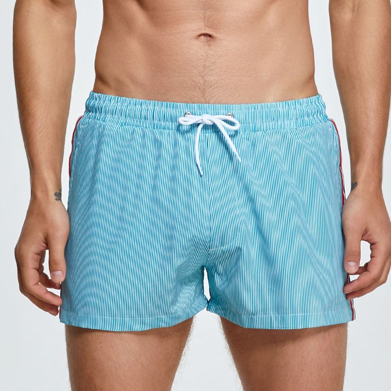 Herrenbekleidung Strandhose Klassische Dünne Vertikale Streifen Home Pants Casual Shorts Fashion Surf Shorts Badehose_voghion.com
