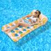 Inflatable Leaf Design Lounge Chair With Neck Pillow & Breathable Holes - Single Floating Bed For Adults (Printed Quick-Dry PVC For Pool/Beach)_voghion.com
