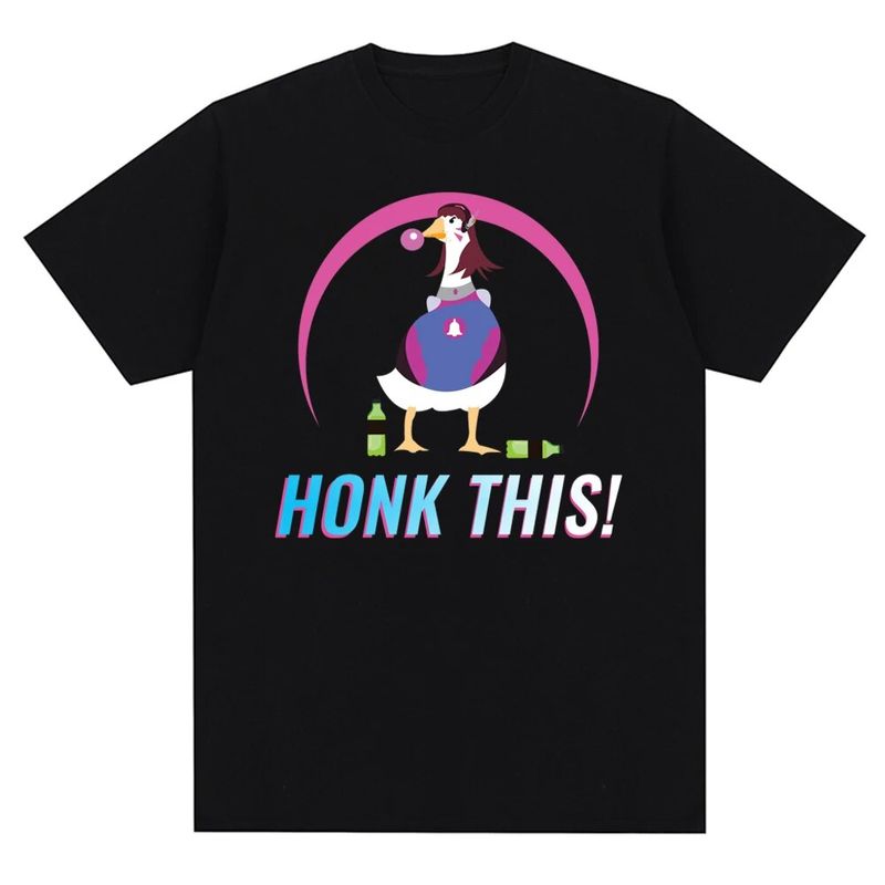 Goose Game Honk Graphic T Shirts Haruku Duck Funny Cotton Clothes 2024 Summer O-Neck Top Men ＆ Women Casual Tees_voghion.com