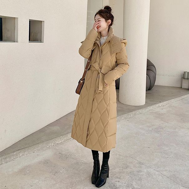 Women's Clothing Warm jacket jacket for women, mid length,winter thickened cotton coat over the knee_voghion.com