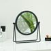 Elegant Vanity Mirror With Stand - Adjustable Desktop Makeup Mirror For Bedroom & Bathroom, Gold/Black Iron Frame_voghion.com
