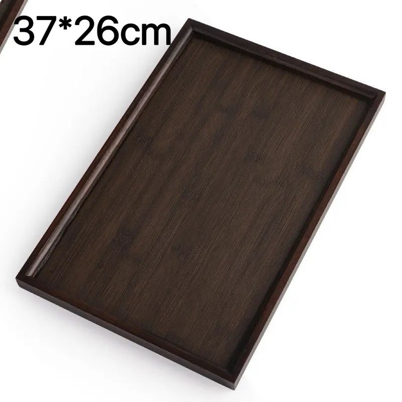 Plateau de service rectangulaire en bambou – Assiette à collation polyvalente pour le thé, le barbecue et l'usage domestique_voghion.com