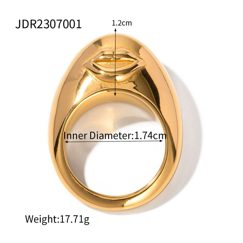 JD Designer Gold Edelstahl/Chubby Devil's Eye Lip Doppelseitiger Ring für Damenschmuck_voghion.com