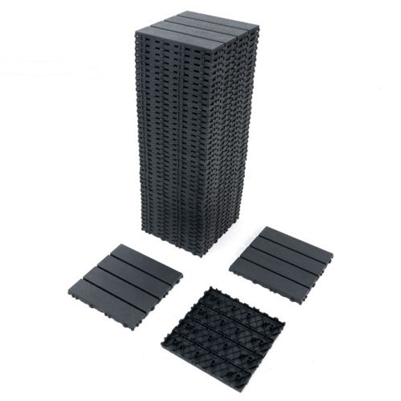 Plastic Interlocking Deck Tiles,44 Pack Patio Deck Tiles,12"x12" Square Waterproof Outdoor All Weather Use, Patio Decking Tiles For Poolside Balcony Backyard, Grey_voghion.com