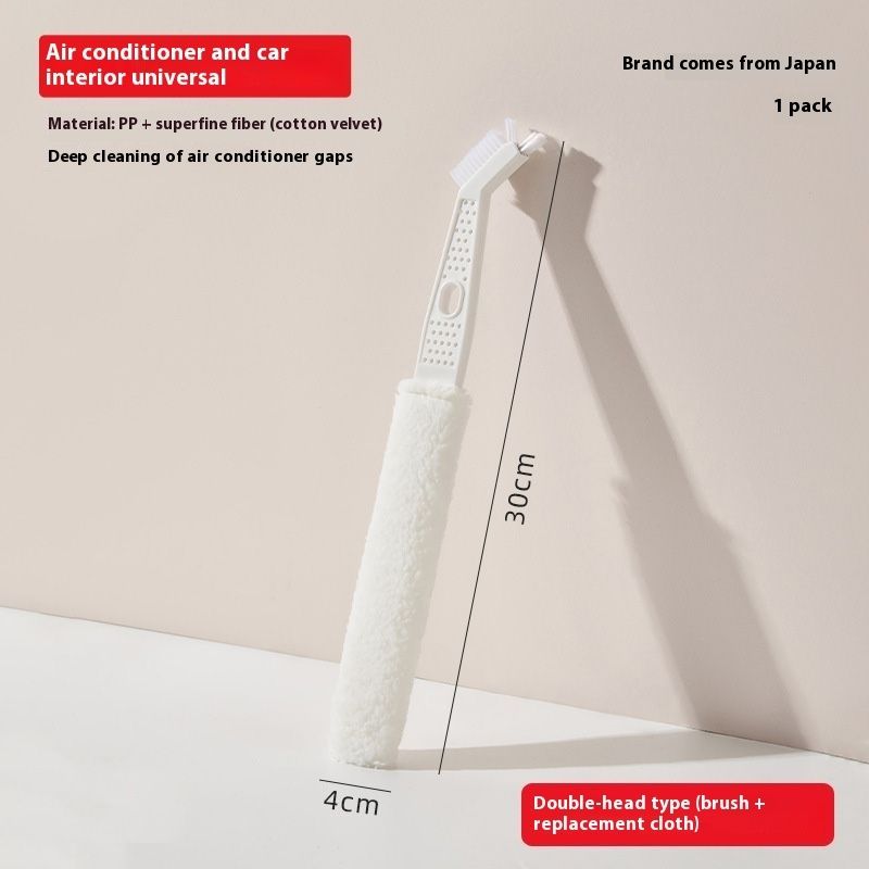 Household Air Conditioner Vent Gap Car Interior Dashboard Soft Bristle Cleaning Long Handle Double-Headed Dust Removal_voghion.com