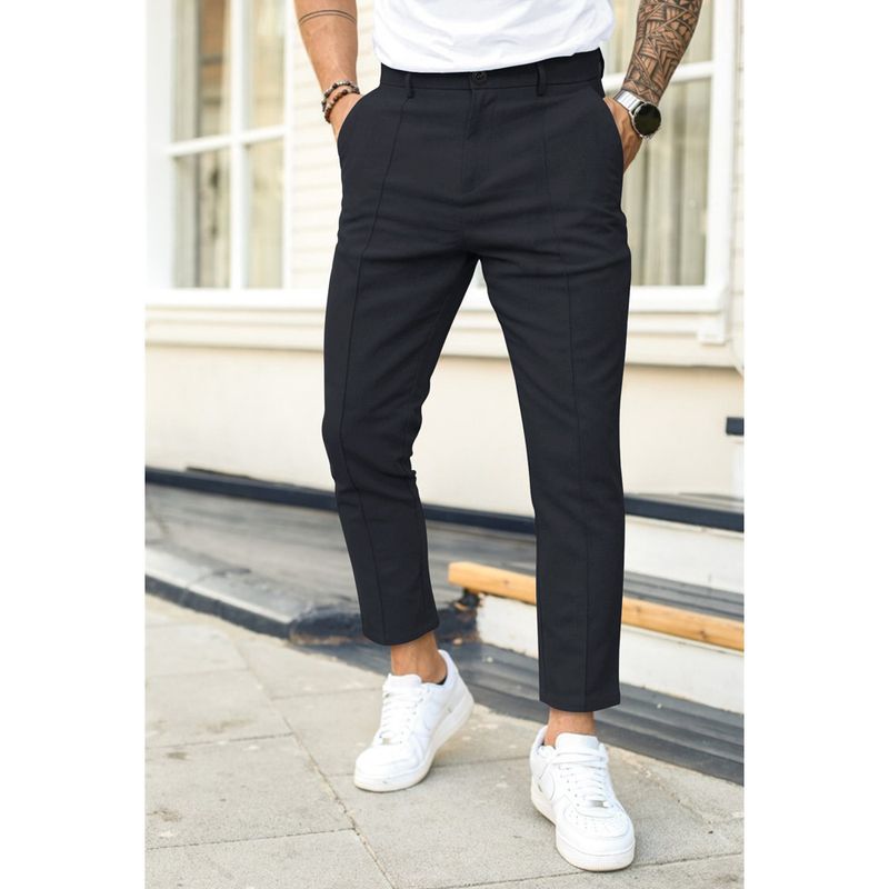 Abbigliamento maschile 2025 Nuova primavera e autunno Pantaloni casual formali da uomo con doppia pieghe tinta unita_voghion.com