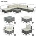 8-Pieces Outdoor Patio Furniture Sets; Garden Conversation Wicker Sofa Set; Single Sofa Combinable_voghion.com