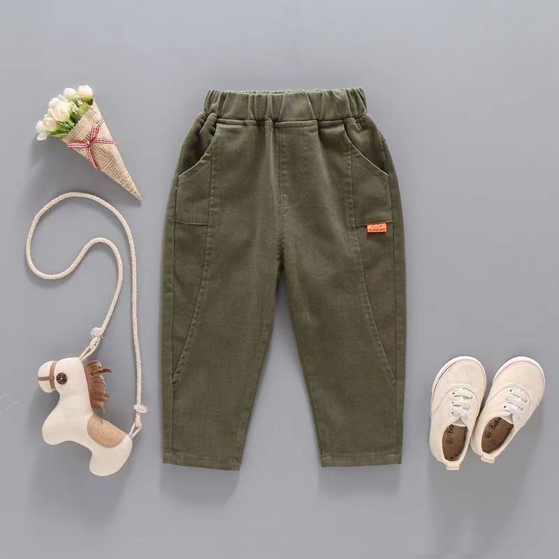 Copii mici fete îmbrăcăminte primăvară și toamnă pantaloni subțiri din bumbac pentru copii pantaloni pentru copii mici și medii pantaloni casual pentru copii_voghion.com