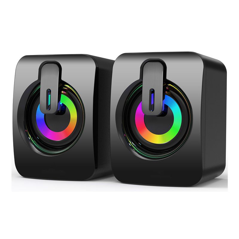 RGB Gaming Computer Speakers - Mini Wired Multimedia Soundbar For PC/Laptop With Dynamic LED Lighting_voghion.com